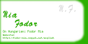 mia fodor business card